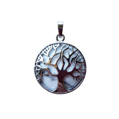 Howlite pendant - Tree of life