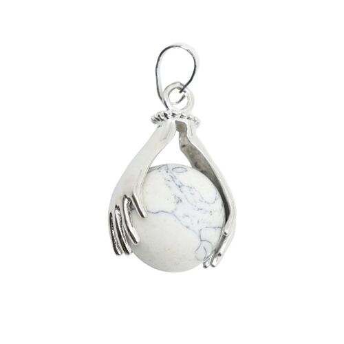 Pendentif Howlite - Deux mains