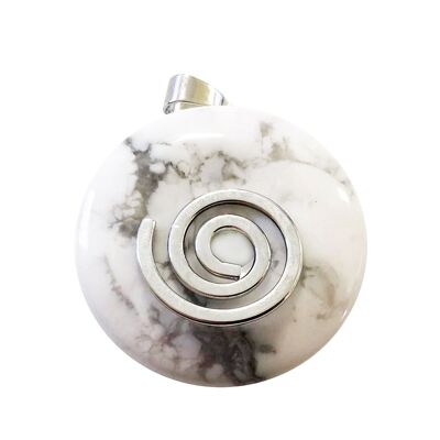 Howlite Pendant - Chinese PI or Donut 30mm