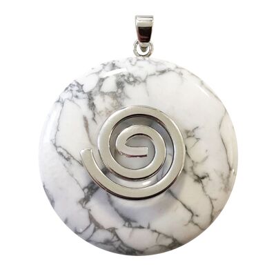Howlite Pendant - Chinese PI or Donut 40mm