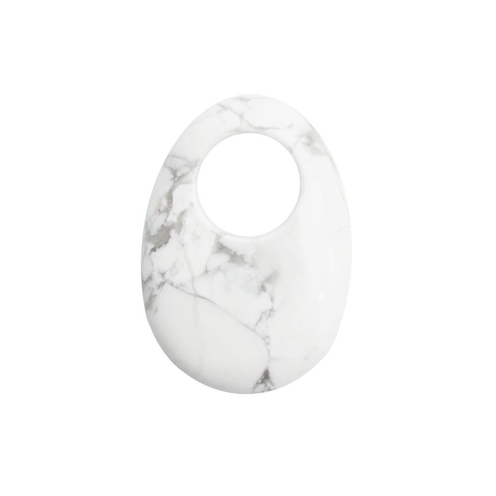 Pendente Howlite - PI cinese o ciambella ovale