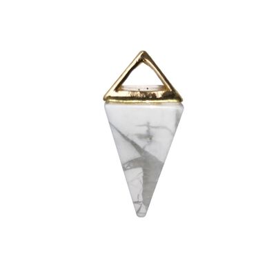Howlite Pendant - Gold Pyramid