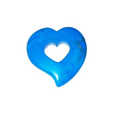 Blue Howlite pendant - Chinese PI or Heart Donut