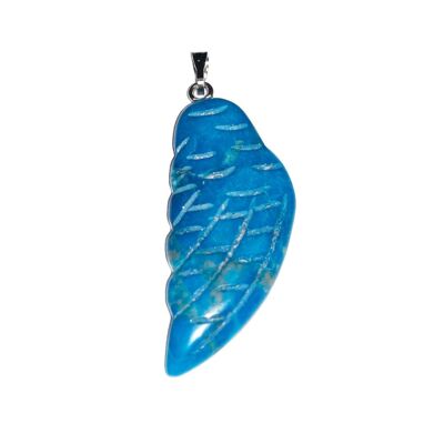 Blue Howlite pendant - Angel wing