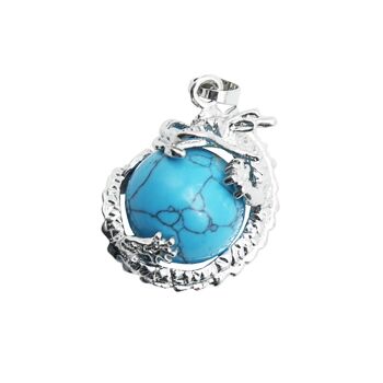 Pendentif Howlite bleue - Dragon 1