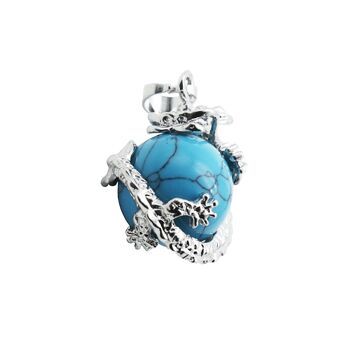 Pendentif Howlite bleue - Dragon 2