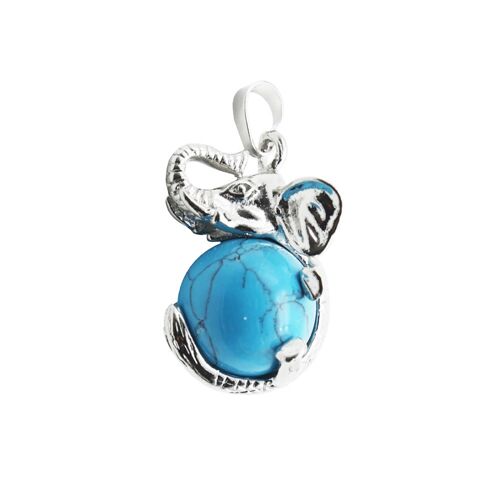 Pendentif Howlite bleue - Éléphant