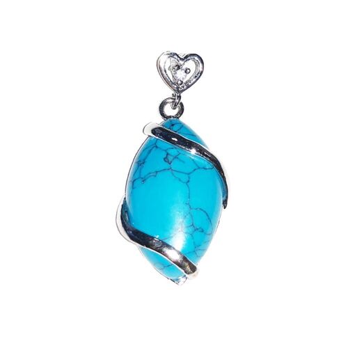 Pendentif Howlite Bleue - Oeil de cheval