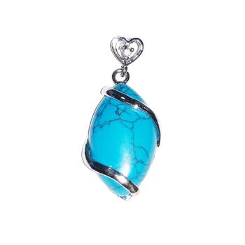 Pendentif Howlite Bleue - Oeil de cheval 1