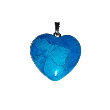 Pendentif Howlite bleue - Petit coeur 1