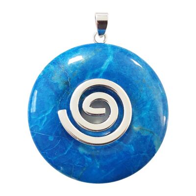 Blue Howlite pendant - Chinese PI or Donut 40mm
