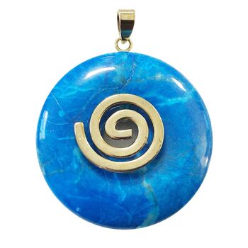 Pendentif Howlite bleue - PI Chinois ou Donut 40mm 2