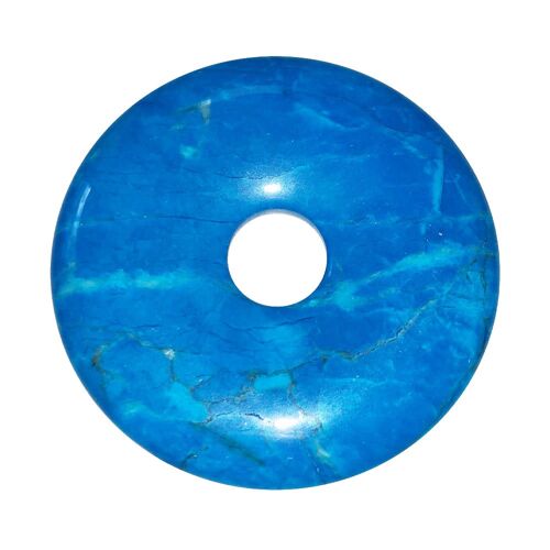 Pendentif Howlite bleue - PI Chinois ou Donut 50mm