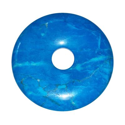 Blauer Howlith-Anhänger - chinesischer PI oder Donut 50 mm