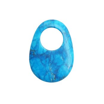 Pendentif Howlite bleue - PI Chinois ou Donut Ovale 1