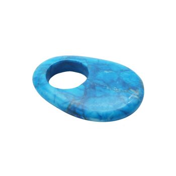 Pendentif Howlite bleue - PI Chinois ou Donut Ovale 2