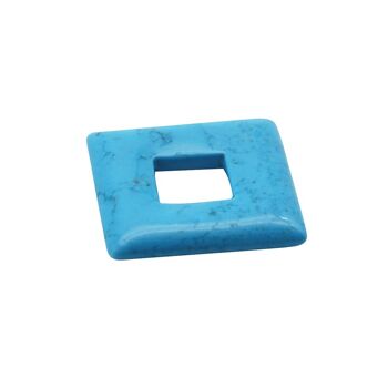 Pendentif Howlite bleue - PI Chinois ou Donut Petit carré 2