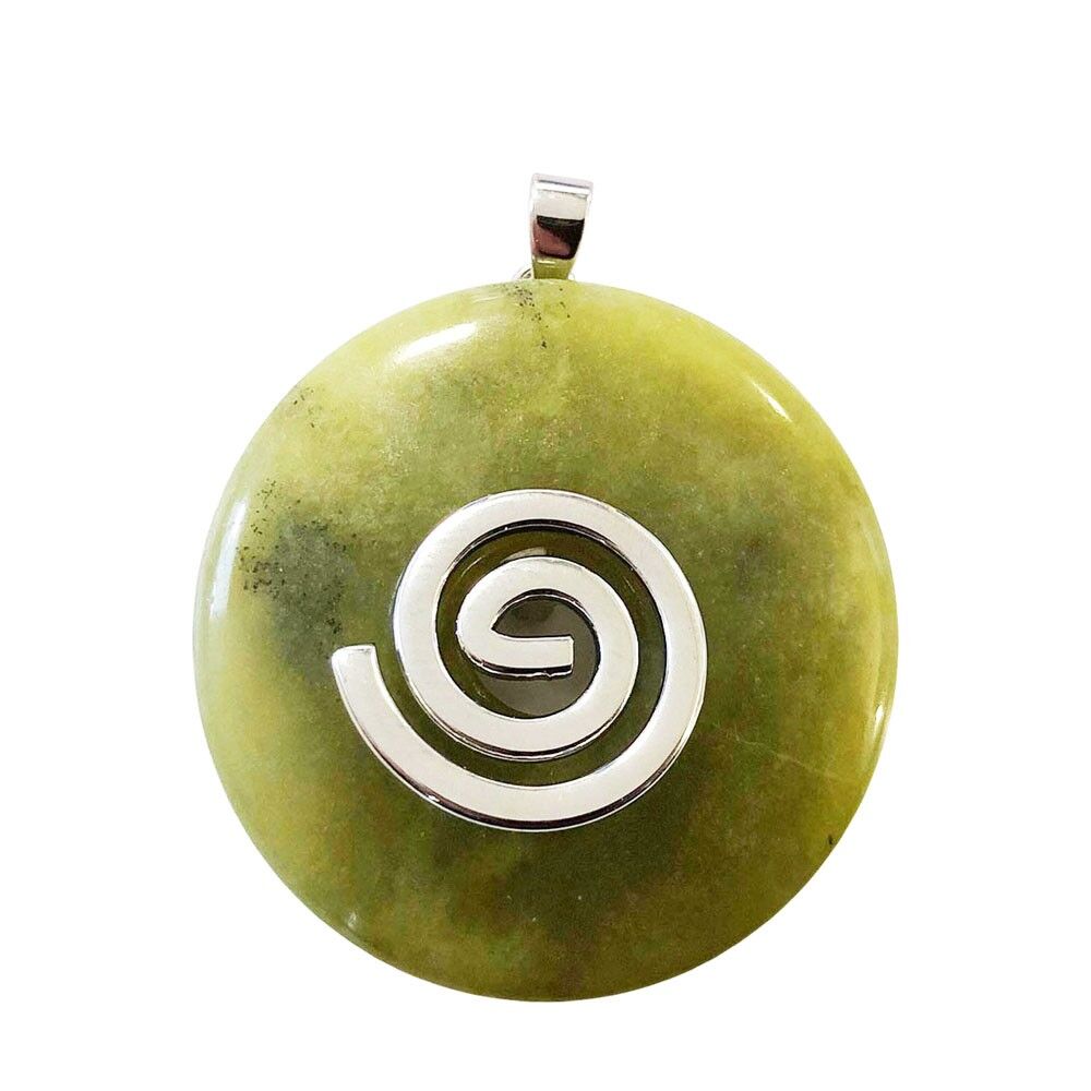 Ciondolo in giada birmana - PI cinese o ciambella 40 mm