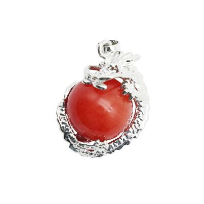 Red Jade Pendant - Dragon