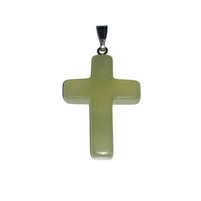 Green Jade Pendant - Cross