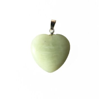 Pendentif Jade vert - Petit Coeur 3