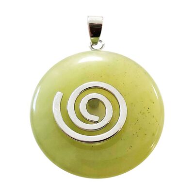 Green Jade Pendant - Chinese PI or Donut 30mm