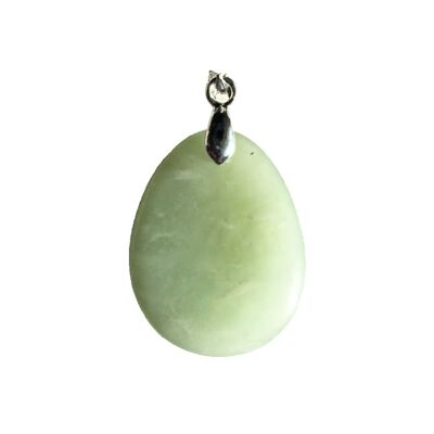 Pendentif Jade vert - Pierre plate