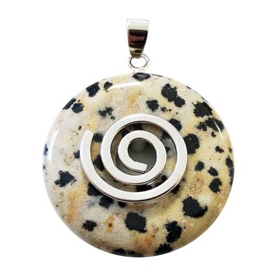 Pendentif Jaspe dalmatien - PI Chinois ou Donut 30mm