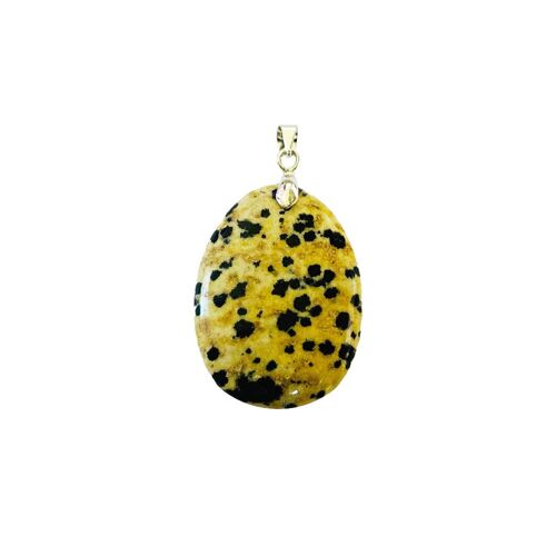 Pendentif Jaspe Dalmatien - Pierre plate