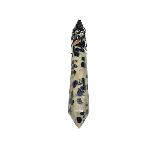 Pendentif Jaspe dalmatien - Pointe longue