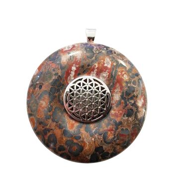 Pendentif Jaspe Léopard - PI Chinois ou Donut 40mm 5