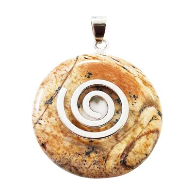 Pendentif Jaspe paysage - PI Chinois ou Donut 30mm