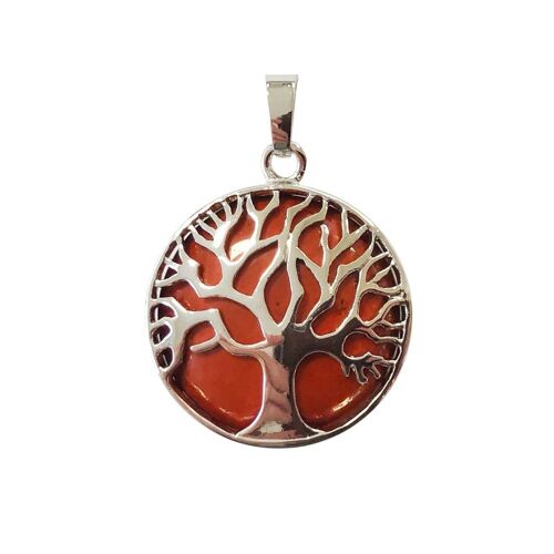 Pendentif Jaspe rouge - Arbre de vie