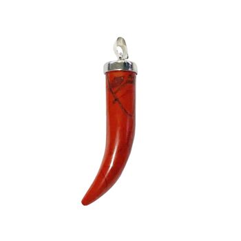 Pendentif Jaspe rouge - Corne 2