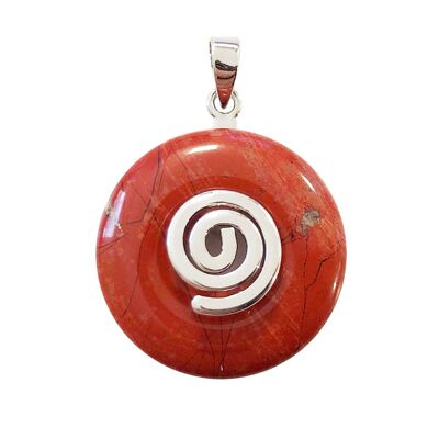 Red Jasper Pendant - Chinese PI or Donut 20mm