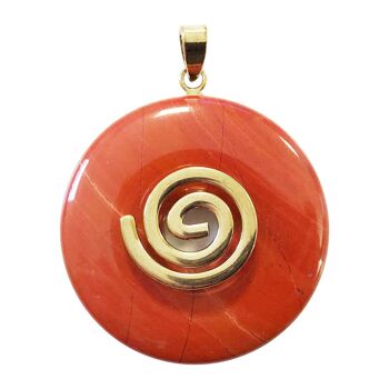 Pendentif Jaspe rouge - PI Chinois ou Donut 40mm 2