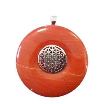 Pendentif Jaspe rouge - PI Chinois ou Donut 40mm 5