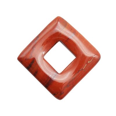 Red Jasper Pendant - Chinese PI or Square Donut