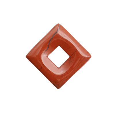 Red Jasper Pendant - Chinese PI or Small Square Donut