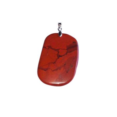 Pendentif Jaspe rouge - Pierre plate