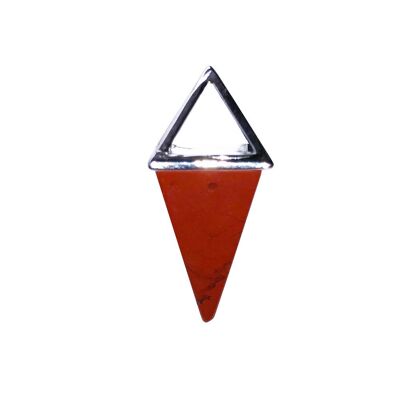 Red Jasper Pendant - Silver Pyramid