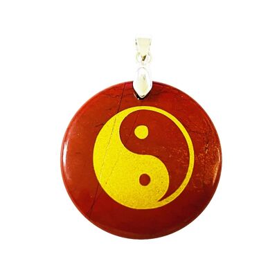 Red Jasper Pendant - Taoist Yin-Yang