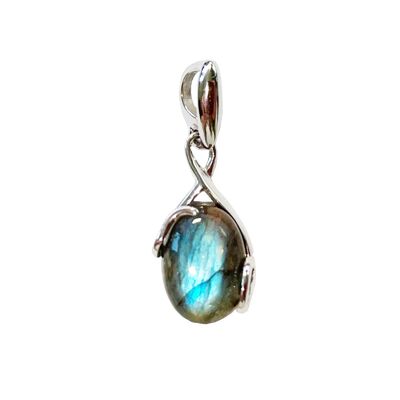 Pendentif Labradorite “Océane” – Ovale – Argent 925