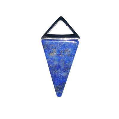 Lapis Lazuli Pendant - Silver Pyramid
