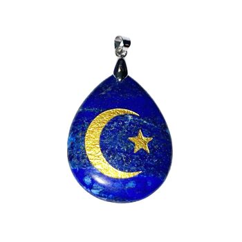 Pendentif Lapis-lazuli - Étoile et croissant 2