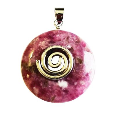 Lepidolite pendant - Chinese PI or Donut 30mm