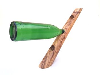 Porte-bouteille "Stamm" pour 3 bouteilles en bois d'olivier 3