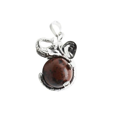 Mahogany Obsidian Pendant - Elephant