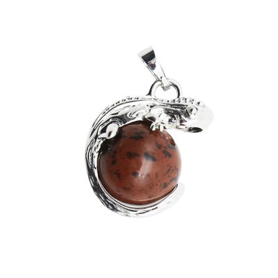 Mahogany Obsidian Pendant - Lizard