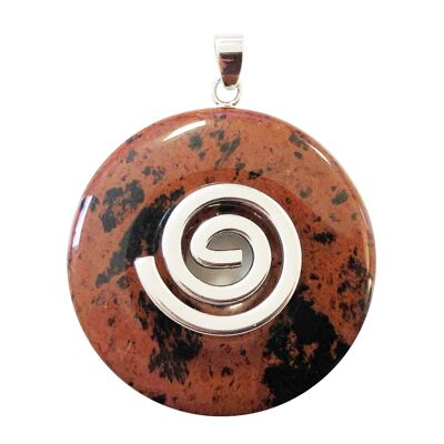 Mahogany Obsidian Pendant - Chinese PI or Donut 40mm